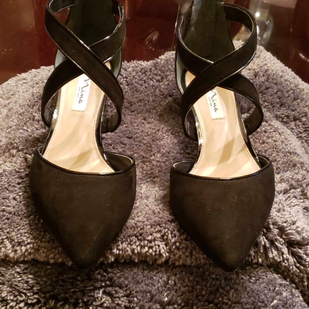 Nina Black Suede Shoes
